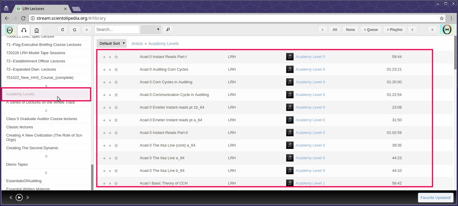 Click on a lecture set to see its contents.