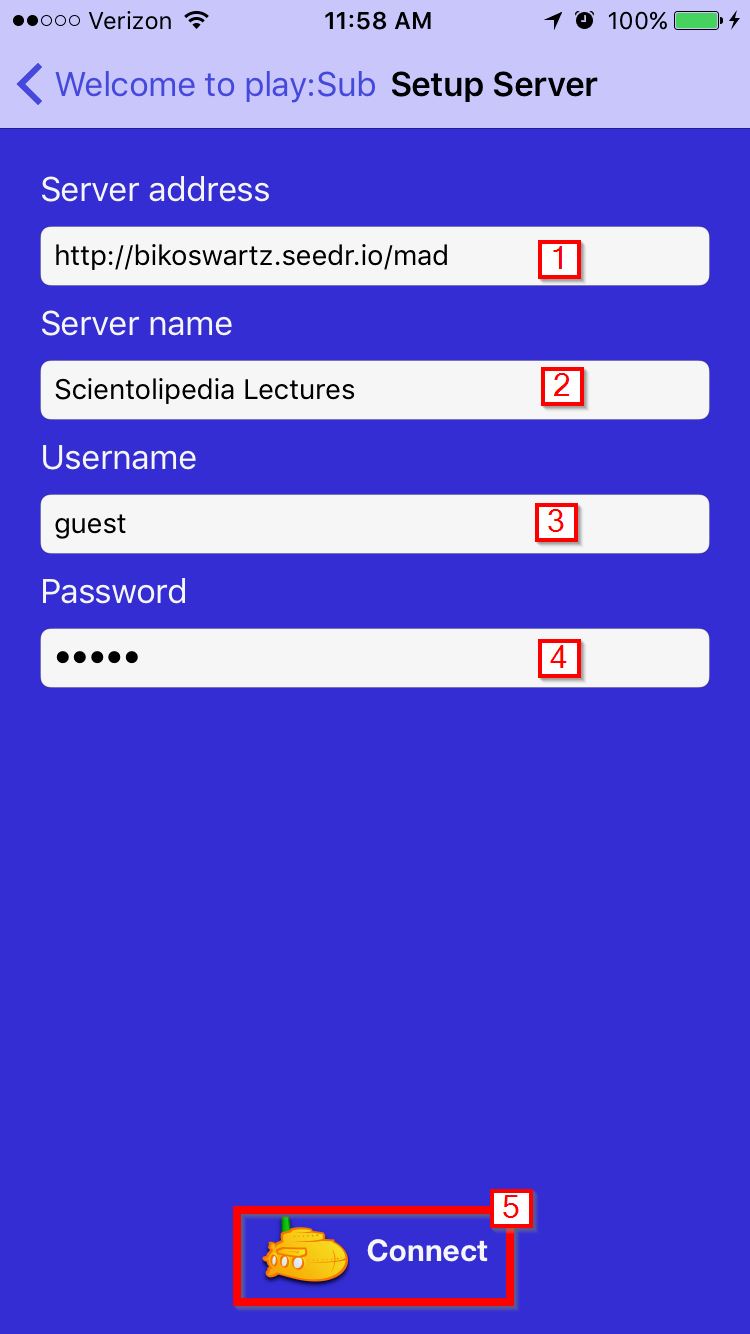 Configure the play:Sub server to the Scientolipedia Lectures.