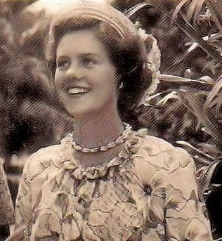 Yvonne visiting the horse races for the first time, November 1948