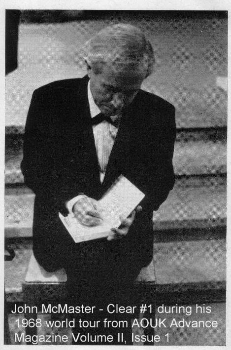 John McMaster 1968 speaking tour.