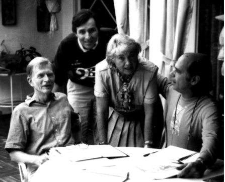 Mark Jones in 1984 at the Holistic Clearing Center, with director Thea Greenberg and her two proteges, Hank Levin (editor of The Free Spirit Journal) and Tim Ryan (founder and CEO of M-audio Corp., who became her successor at the Center)