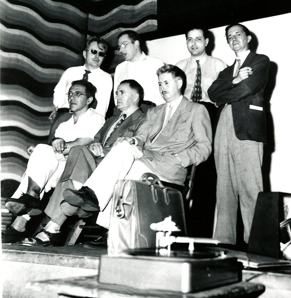 L Ron Hubbard (top left) at the 1948 World Science Fiction Convention in Toronto