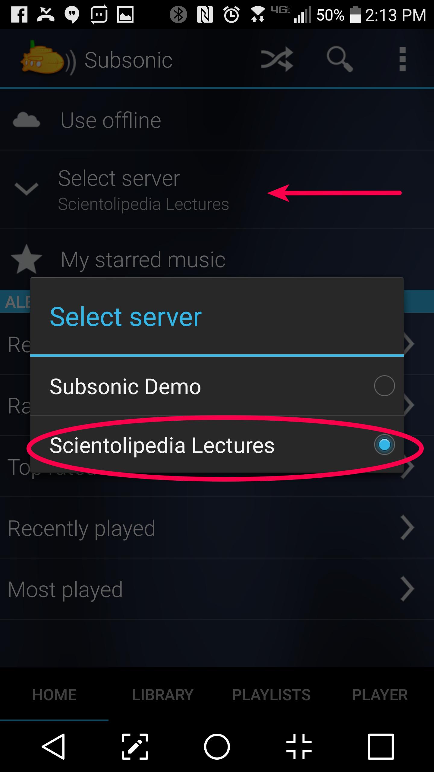 Select the server you created.
