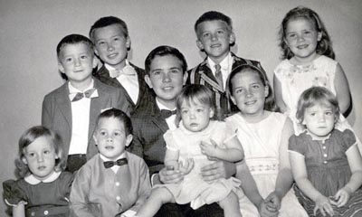Perry's ten children in the early 60's